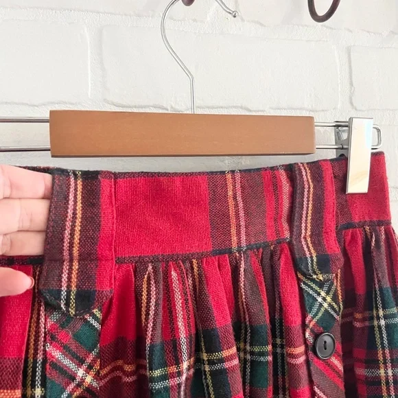 Vintage Royal Stewart Tartan Wool Pleated Skirt High Rise Le Château Size 7 - Picture 7 of 15